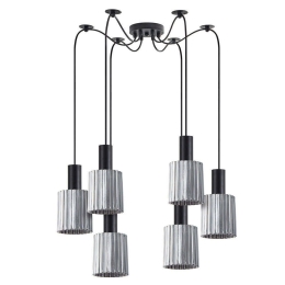 Φωτιστικό Οροφής Adept Tube 77-8484 50x50x300cm 6xE27 60W Black-Smoke Homelighting