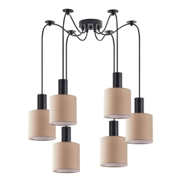 Φωτιστικό Οροφής Adept Tube 77-8520 50x50x300cm 6xE27 60W Black-Brown Homelighting