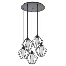 Φωτιστικό Οροφής Adept 77-8751 42x42x300cm 5xE27 60W Black Homelighting