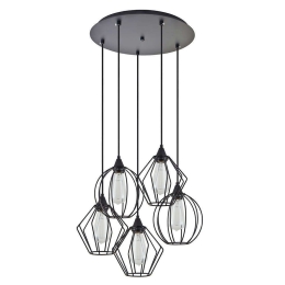 Φωτιστικό Οροφής Adept Flex 77-8951 42x42x300cm 5xE27 60W Black Homelighting