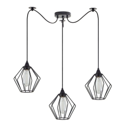 Φωτιστικό Οροφής Adept 77-8748 45x45x300cm 3xE27 60W Black Homelighting