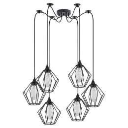 Φωτιστικό Οροφής Adept 77-8747 55x55x300cm 6xE27 60W Black Homelighting