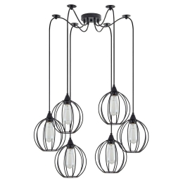Φωτιστικό Οροφής Adept 77-8754 55x55x300cm 6xE27 60W Black Homelighting