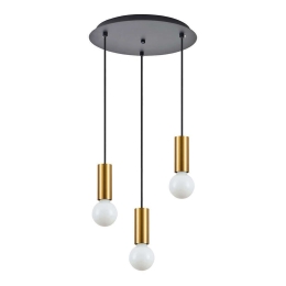 Φωτιστικό Οροφής Adept Tube 77-8571 35x35x300cm 3xE27 60W Black-Gold Homelighting