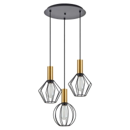 Φωτιστικό Οροφής Adept Flex 77-8935 37x37x300cm 3xE27 60W Black-Gold Homelighting