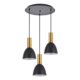 Φωτιστικό Οροφής Adept Tube 77-8642 35x35x30cm 3xE27 60W Black-Gold Homelighting