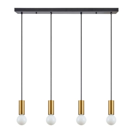 Φωτιστικό Οροφής - Ράγα Adept Tube 77-8573 85x8x300cm 4xE27 60W Black-Gold Homelighting