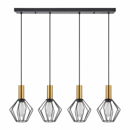 Φωτιστικό Οροφής - Ράγα Adept Tube 77-8623 87x20x300cm 4xE27 60W Black-Gold Homelighting