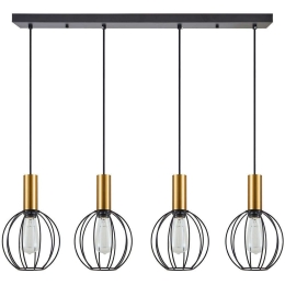 Φωτιστικό Οροφής - Ράγα Adept Tube 77-8630 87x20x300cm 4xE27 60W Black-Gold Homelighting
