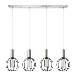 Φωτιστικό Οροφής - Ράγα Adept Tube 77-8448 87x20x300cm 4xE27 60W Nickel-Black Homelighting
