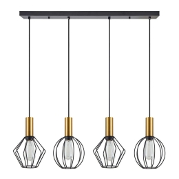 Φωτιστικό Οροφής - Ράγα Adept Flex 77-8937 87x20x300cm 4xE27 60W Black-Gold Homelighting