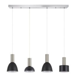 Φωτιστικό Οροφής - Ράγα Adept Flex 77-8927 85x16x300cm 4xE27 60W Nickel-Black Homelighting