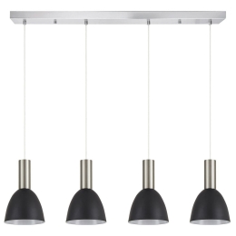 Φωτιστικό Οροφής - Ράγα Adept Tube 77-8462 85x16x300cm 4xE27 60W Nickel-Black Homelighting