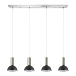Φωτιστικό Οροφής - Ράγα Adept Tube 77-8469 85x15x300cm 4xE27 60W Nickel-Black Homelighting