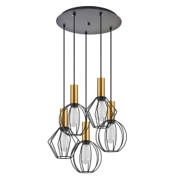 Φωτιστικό Οροφής Adept Flex 77-8936 42x42x300cm 5xE27 60W Black-Gold Homelighting