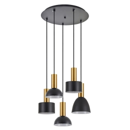 Φωτιστικό Οροφής Adept Flex 77-8941 40x40x300cm 5xE27 60W Black-Gold Homelighting