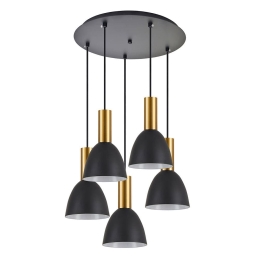 Φωτιστικό Οροφής Adept Tube 77-8643 40x40x300cm 5xE27 60W Black-Gold Homelighting