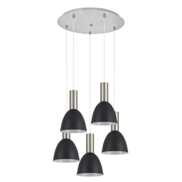 Φωτιστικό Οροφής Adept Tube 77-8461 40x40x300cm 5xE27 60W Nickel-Black Homelighting