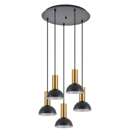 Φωτιστικό Οροφής Adept Tube 77-8650 40x40x300cm 5xE27 60W Black-Gold Homelighting