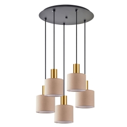 Φωτιστικό Οροφής Adept Tube 77-8615 40x40x300cm 5xE27 60W Multi-Brown Homelighting