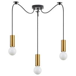 Φωτιστικό Οροφής Adept Tube 77-8569 30x30x300cm 3xE27 60W Black-Gold Homelighting