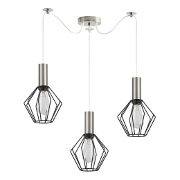 Φωτιστικό Οροφής Adept Tube 77-8437 65x65x300cm 3xE27 60W Nickel-Black Homelighting