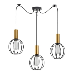 Φωτιστικό Οροφής Adept Tube 77-8626 50x50x300cm 3xE27 60W Black-Gold Homelighting
