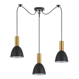 Φωτιστικό Οροφής Adept Tube 77-8640 40x40x300cm 3xE27 60W Black-Gold Homelighting