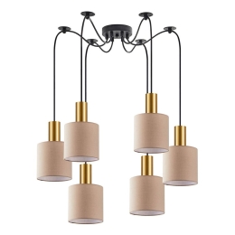 Φωτιστικό Οροφής Adept Tube 77-8611 50x50x300cm 6xE27 60W Multi-Brown Homelighting