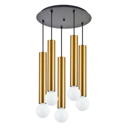 Φωτιστικό Οροφής Adept Tube 77-8683 40x40x300cm 5xE27/GU10 60W Black-Gold Homelighting