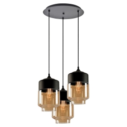 Φωτιστικό Οροφής Gaby 77-8789 35x35x150cm 3xE27 60W Black-Honey Homelighting