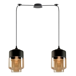 Φωτιστικό Οροφής Gaby 77-8794 50x17x30cm 2xE27 60W Black-Honey Homelighting