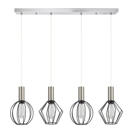 Φωτιστικό Οροφής - Ράγα Adept Flex 77-8922 87x87x300cm 4xE27 60W Nickel-Black Homelighting