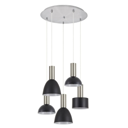 Φωτιστικό Οροφής Adept Flex 77-8926 40x40x300cm 5xE27 60W Nickel-Black Homelighting