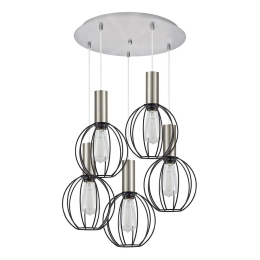 Φωτιστικό Οροφής Adept Tube 77-8447 42x42x300cm 5xE27 60W Nickel-Black Homelighting