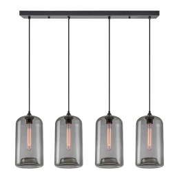 Φωτιστικό Οροφής - Ράγα Feint 77-8784 92x18x300cm 4xE27 60W Black-Smoke Homelighting