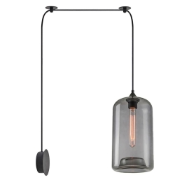 Φωτιστικό Οροφής Feint 77-8899 45x18x300cm 1xE27 60W Black-Smoke Homelighting
