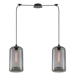 Φωτιστικό Οροφής Feint 77-8788 50x18x300cm 2xE27 60W Black-Smoke Homelighting