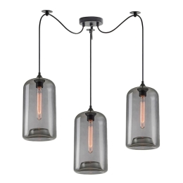 Φωτιστικό Οροφής Feint 77-8787 45x45x300cm 3xE27 60W Black-Smoke Homelighting