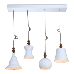 Φωτιστικό Οροφής - Ράγα Trixy HL-048RS-4P 77-2745 90x15x110cm 4xE27 60W  White-Brown Homelighting