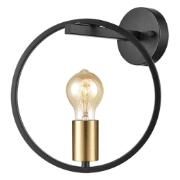 Φωτιστικό Τοίχου - Απλίκα Hoop 77-8175 29x29x12cm 1xE27 60W Gold-Black Homelighting