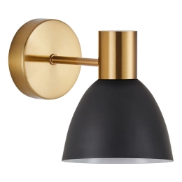 Φωτιστικό Τοίχου - Απλίκα Adept 77-8308 16x25x23cm 1xE27 60W Black-Gold Homelighting