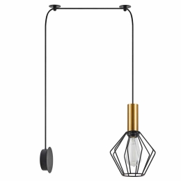 Φωτιστικό Τοίχου Adept Tube 77-8827 40x20x300cm 1xE27 60W Black-Gold Homelighting