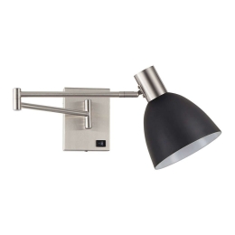 Φωτιστικό Τοίχου Adept 77-8376 10x61x13cm 1xE27 60W Nickel-Black Homelighting