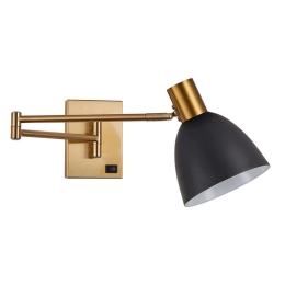 Φωτιστικό Τοίχου Adept 77-8367 10x61x13cm 1xE27 60W Black-Gold Homelighting