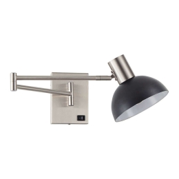 Φωτιστικό Τοίχου Adept 77-8377 10x60x8cm 1xE27 60W Nickel-Black Homelighting