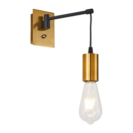 Φωτιστικό Τοίχου - Απλίκα Adept 77-8278 9x20x20cm 1xE27 60W Black-Gold Homelighting