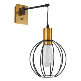 Φωτιστικό Τοίχου - Απλίκα Adept 77-8358 20x30x39cm 1xE27 60W Black-Gold Homelighting