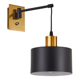 Φωτιστικό Τοίχου - Απλίκα Adept 77-8359 14x27x34cm 1xE27 60W Black-Gold Homelighting