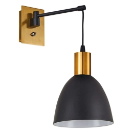Φωτιστικό Τοίχου - Απλίκα Adept 77-8360 16x28x36cm 1xE27 60W Black-Gold Homelighting